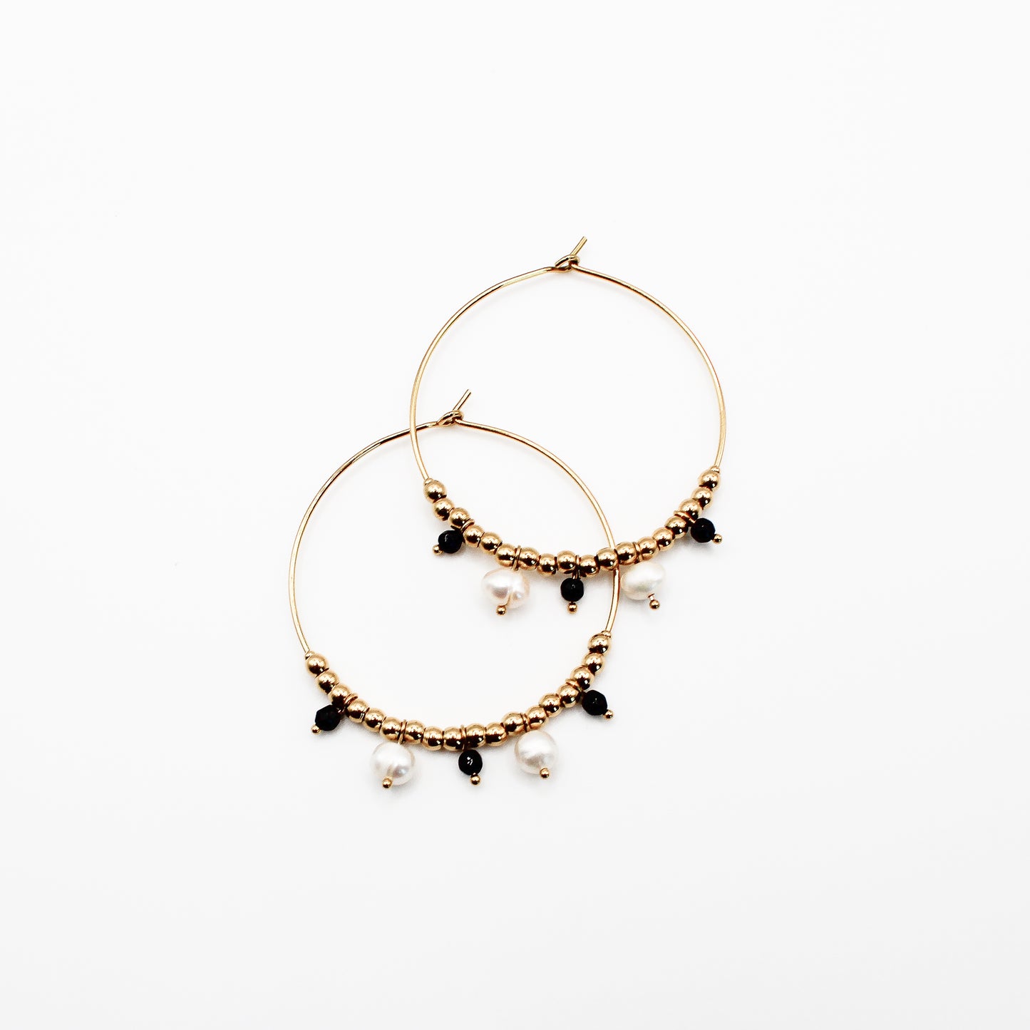 Créoles avec ronds et perles