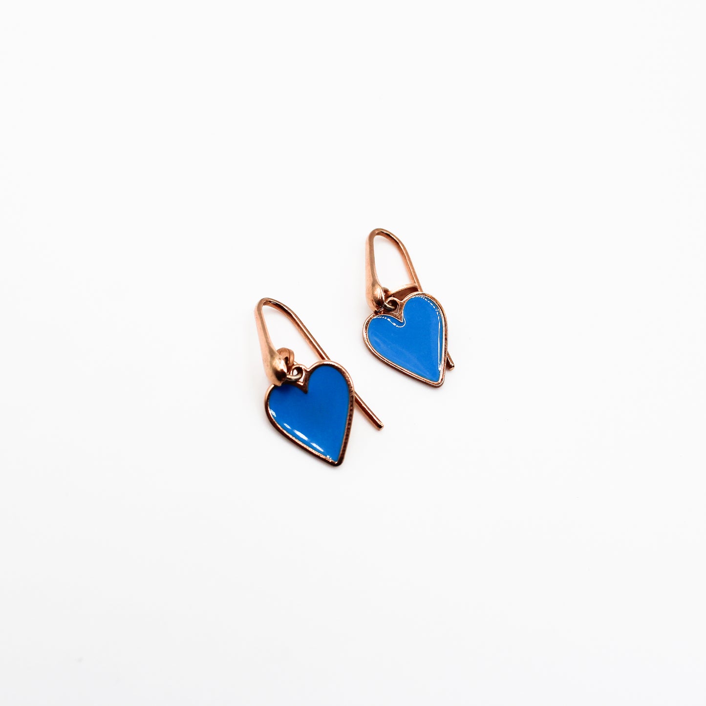 Boucles d'oreilles coeur bleu