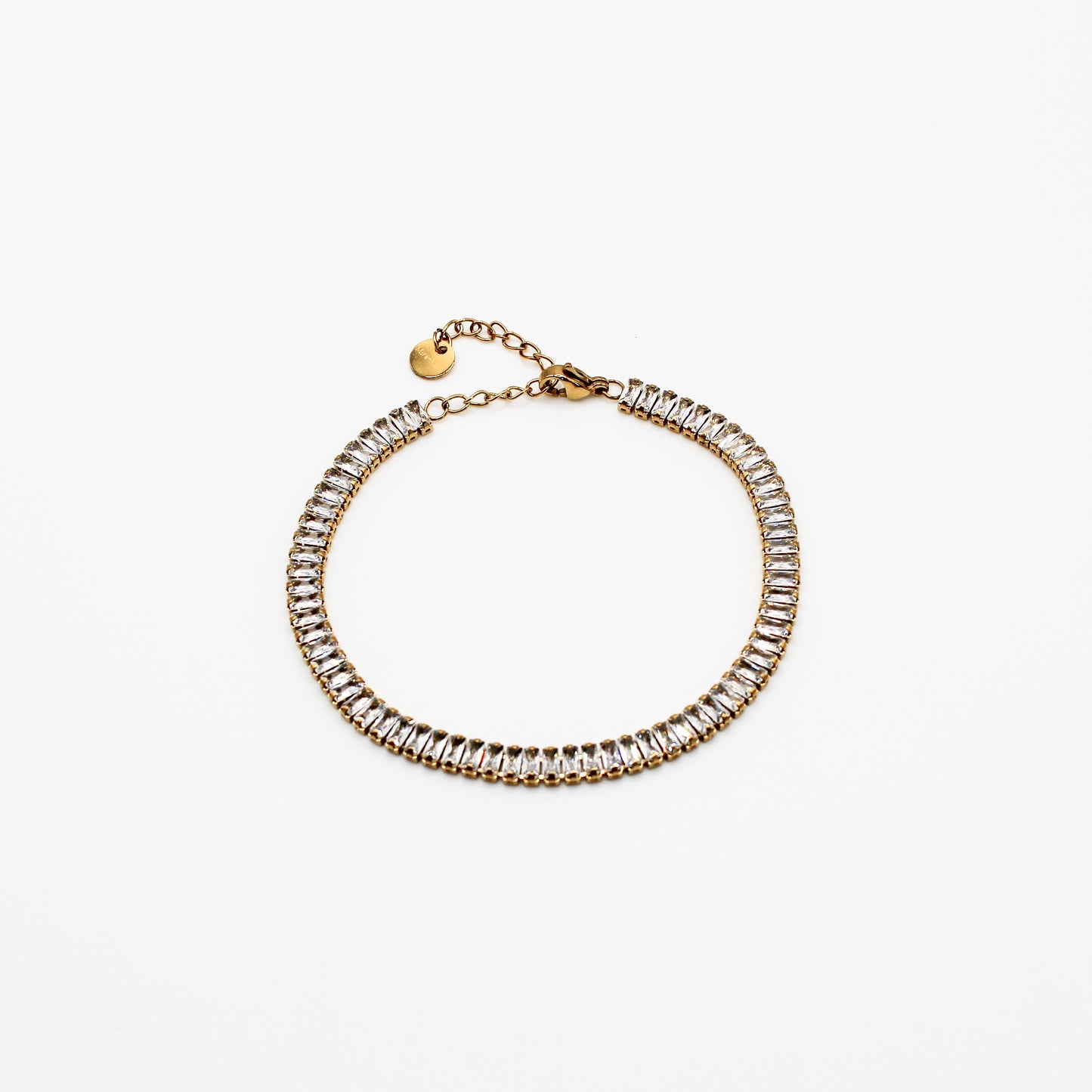 Bracelet chaîne plate zirconium