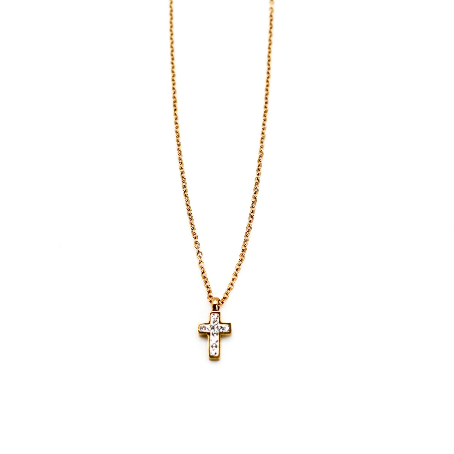 Collier pendentif croix zirconium