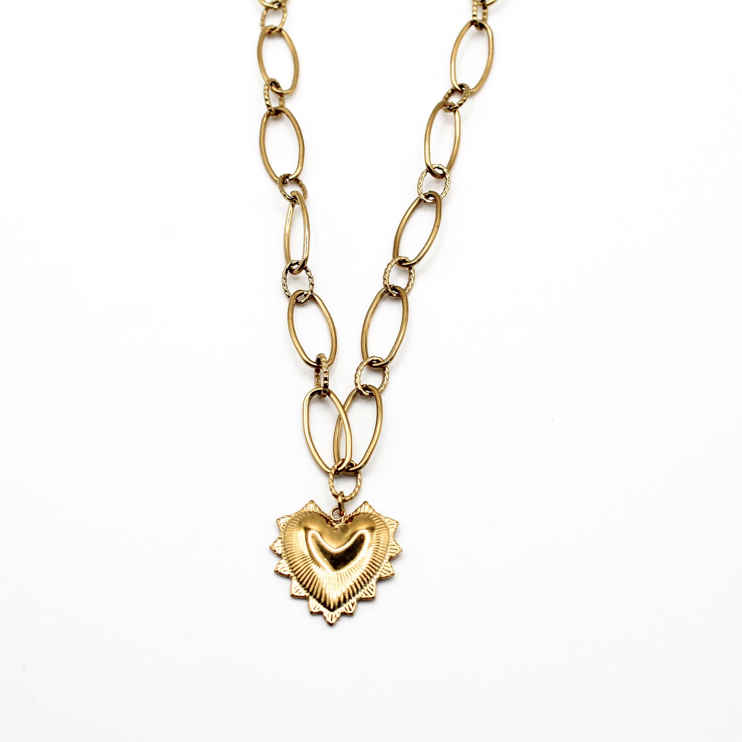 Collier maillons pendentif coeur