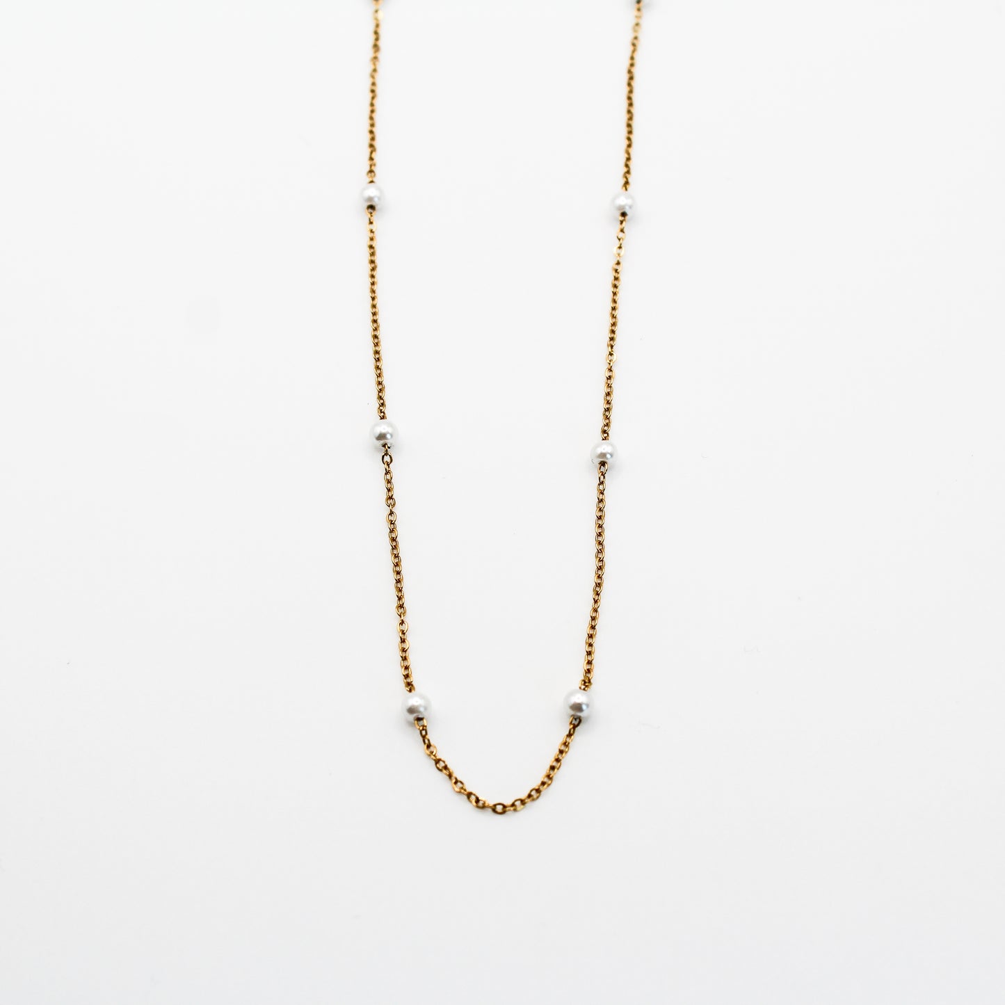 Collier perles blanches
