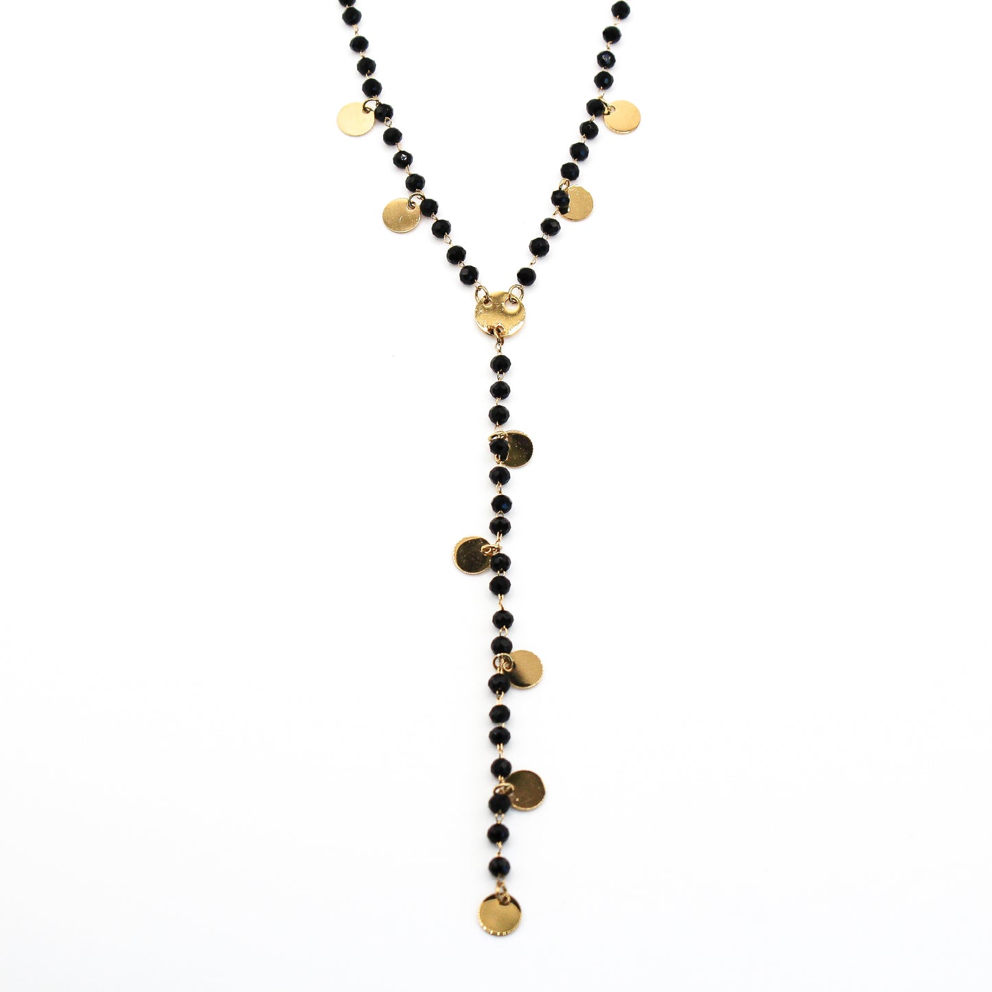 Collier cravate perles et ronds