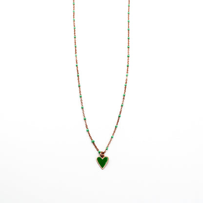 Collier pendentif coeur et perles